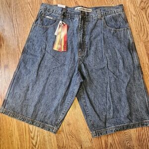 PACO Cargo Blue Denim Jean Shorts Loose Fit Baggy Size 40 Skater Hip Hop